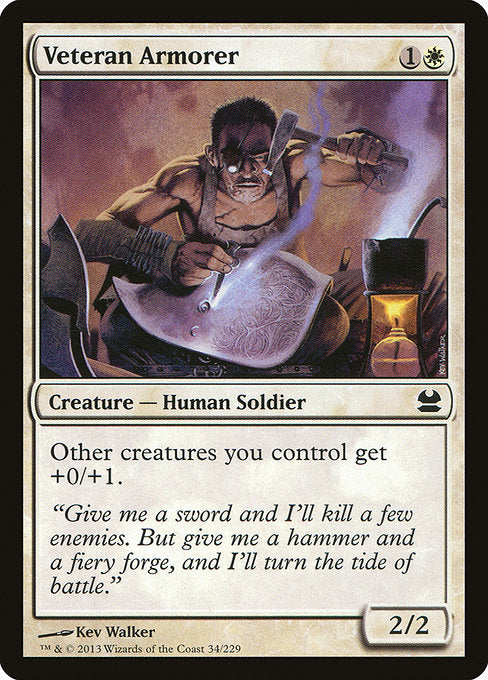 Veteran Armorer
Creature — Human Soldier
Other creatures you control get +0/+1.
2/2