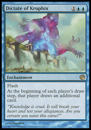'-Dictate of Kruphix
Enchantment
Flash
At the beginning of each player's draw step, that player draws an additional card.