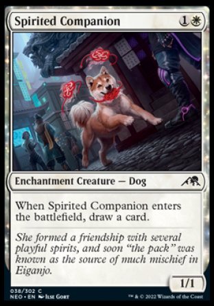 Spirited Companion
Enchantment Creature — Dog
When this creature enters, draw a card.
1/1