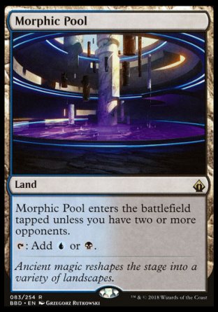 '-Morphic Pool
Land
This land enters tapped unless you have two or more opponents.
%T: Add %U or %B.