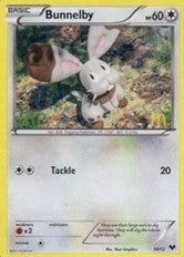 Bunnelby  
McDonald's Promos 2014 
Product Details
Card Number / Rarity:010/012 / Promo
Card Type / HP / Stage:Colorless / 60 / Basic
Attack 1:[2] Tackle (20)
Weakness / Resistance / Retreat Cost:Fx2 / / 2