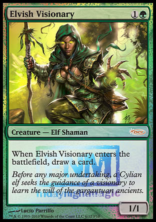 '-Elvish Visionary
Creature â€” Elf Shaman
When this creature enters, draw a card.
1/1