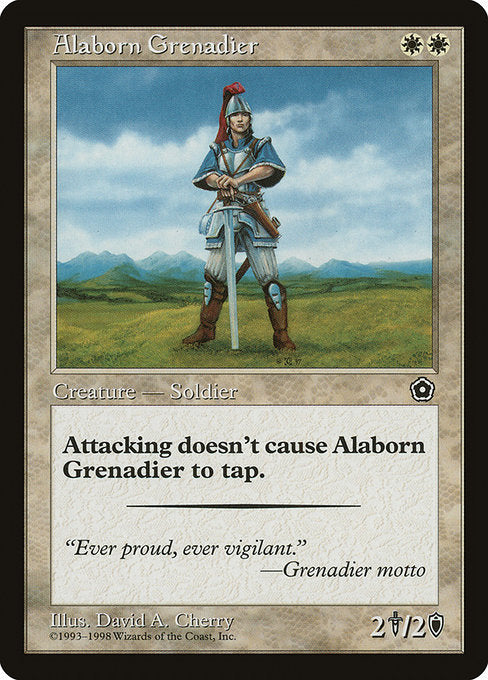Alaborn Grenadier
Creature — Human Soldier
Vigilance
2/2