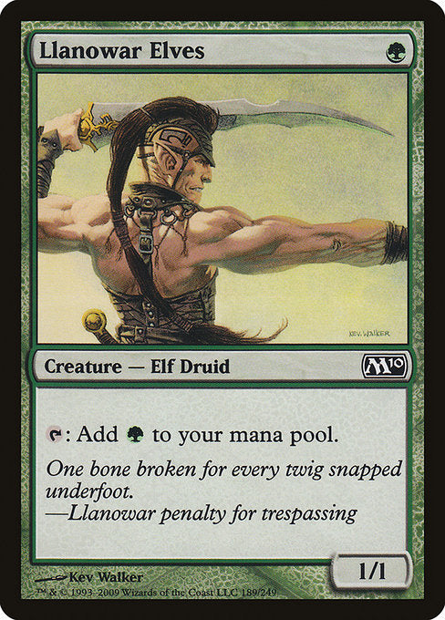 Llanowar Elves
Creature — Elf Druid
{T}: Add {G}.
1/1