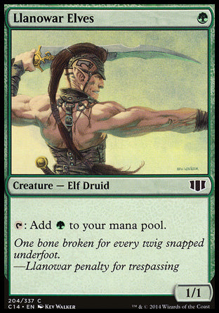 Llanowar Elves
Creature — Elf Druid
%T: Add %G.
1/1