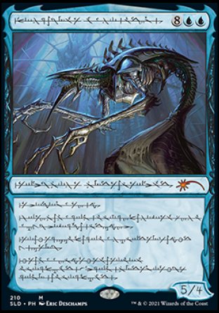 '-Jin-Gitaxias, Core Augur
Legendary Creature â€” Phyrexian Praetor
Flash
At the beginning of your end step, draw seven cards.
Each opponent's maximum hand size is reduced by seven.
5/4