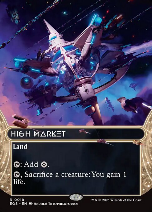 High Market
Land
{T}: Add {C}.
{T}, Sacrifice a creature: You gain 1 life.