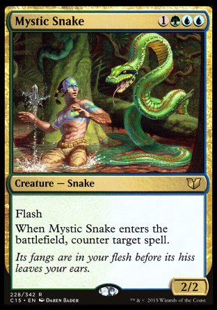 Mystic Snake
Creature — Snake
Flash
When this creature enters, counter target spell.
2/2