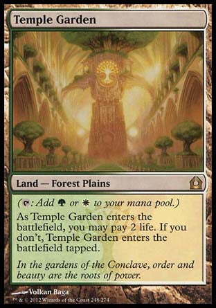 '-Temple Garden
Land â€” Forest Plains
 
As this land enters, you may pay 2 life. If you don't, it enters tapped.