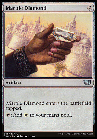 Marble Diamond
Artifact
This artifact enters tapped.
%T: Add %W.
