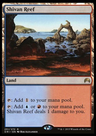 '-Shivan Reef
Land
%T: Add %C.
%T: Add %U or %R. This land deals 1 damage to you.