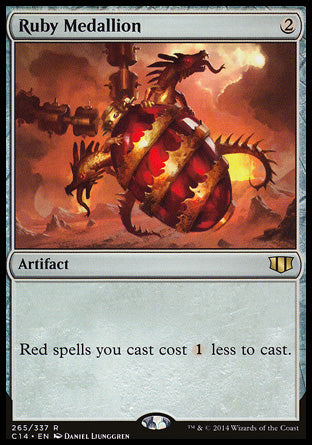 '-Ruby Medallion
Artifact
Red spells you cast cost %1 less to cast.