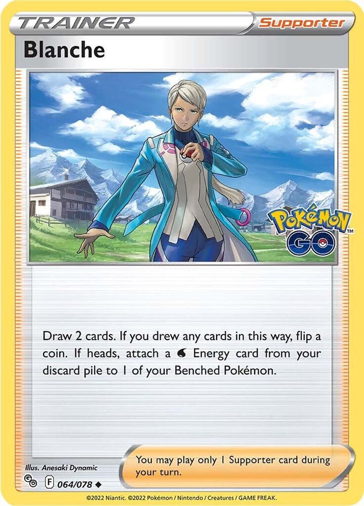 "Product Details
Card Number / Rarity:064/078 / Uncommon
Card Type / HP / Stage:Supporter / /
Card Text:Draw 2 cards. If you drew any cards in this way, flip a coin. If heads, attach a W Energy card from your discard pile to 1 of your Benched Pokémon."
