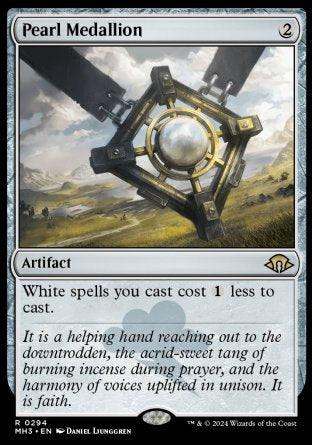 '-Pearl Medallion
Artifact
White spells you cast cost %1 less to cast.