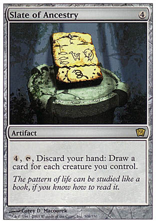 '-Slate of Ancestry
Artifact
%4, %T, Discard your hand: Draw a card for each creature you control.