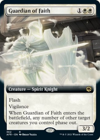 '-Guardian of Faith
Creature â€” Spirit Knight
Flash
Vigilance
When this creature enters, any number of other target creatures you control phase out.
3/2