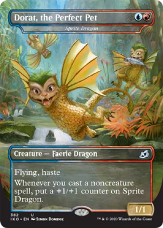'-Sprite Dragon
Creature â€” Faerie Dragon
Flying, haste
Whenever you cast a noncreature spell, put a +1/+1 counter on this creature.
1/1