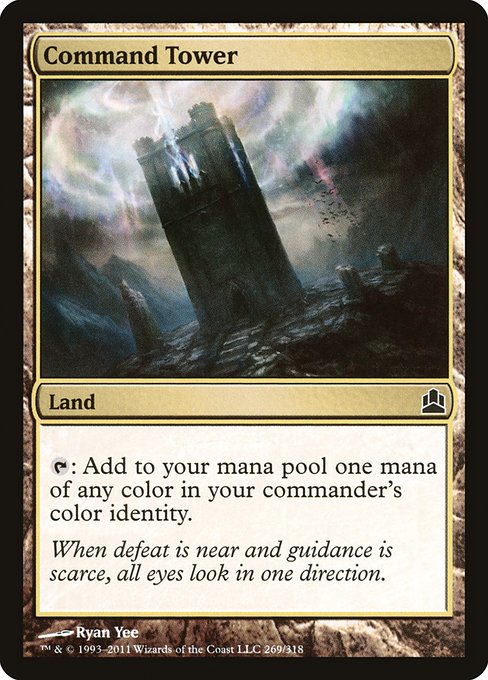 Command Tower
Land
{T}: Add one mana of any color in your commander's color identity.