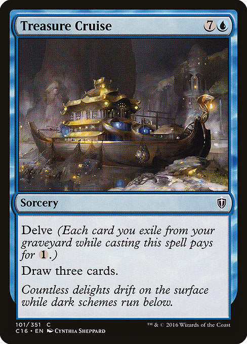 Treasure Cruise
Sorcery
Delve (Each card you exile from your graveyard while casting this spell pays for {1}.)
Draw three cards.
