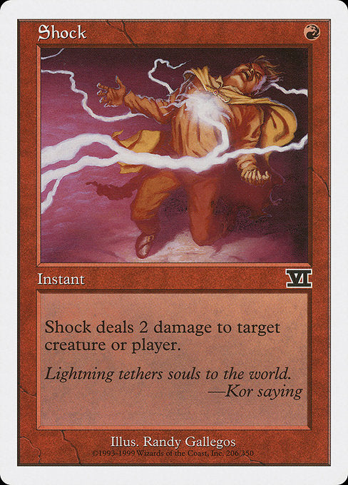 Shock
Instant
Shock deals 2 damage to any target.