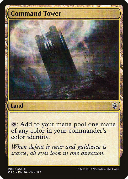 Command Tower
Land
{T}: Add one mana of any color in your commander's color identity.