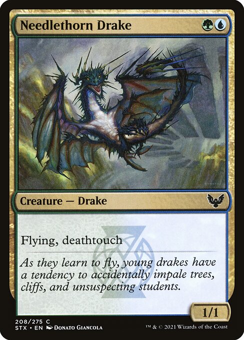 Needlethorn Drake
Creature — Drake
Flying, deathtouch
1/1