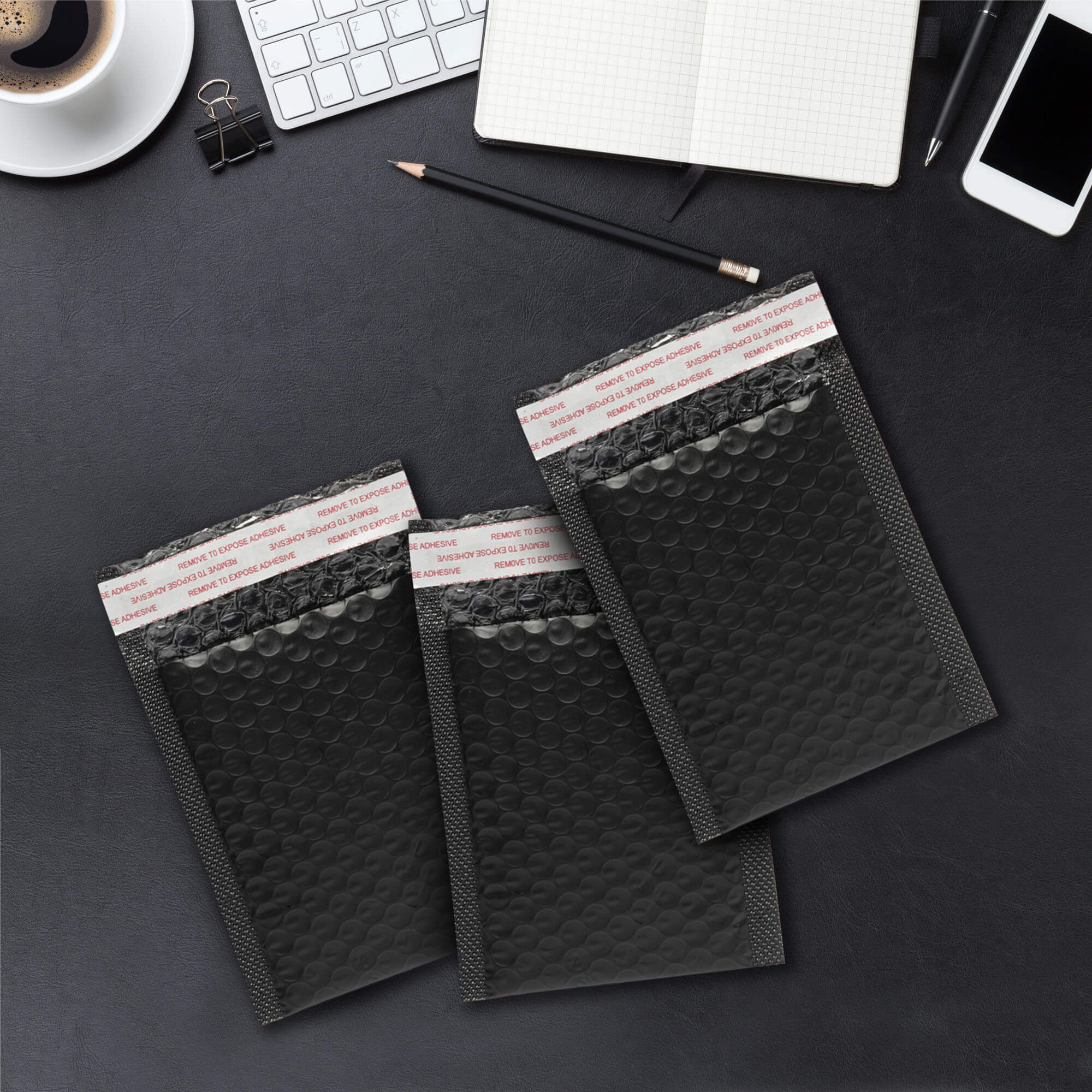 EVORETRO 50x Poly Bubble Mailers  6x10" – Black Protective Shipping Envelopes