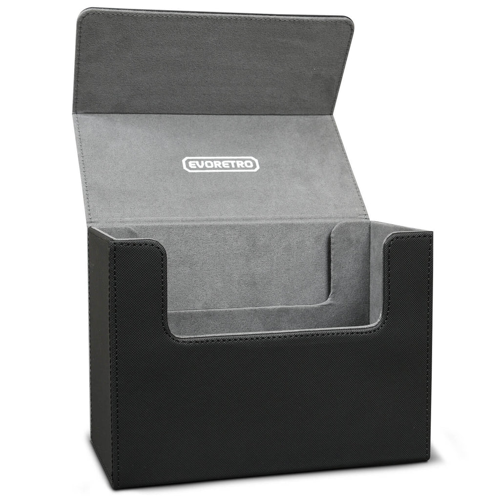 EVORETRO Magnetic Card Holder - 180+ Toploaders or 500+ Trading Cards | Black/Grey