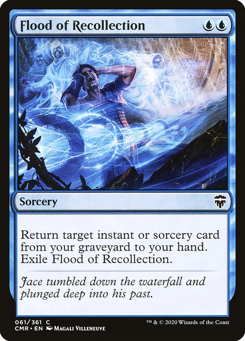 Flood of Recollection
Sorcery
Return target instant or sorcery card from your graveyard to your hand. Exile Flood of Recollection.