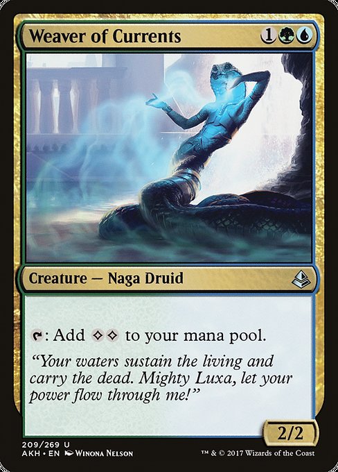 Weaver of Currents
Creature — Snake Druid
{T}: Add {C}{C}.
2/2
