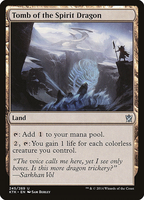 Tomb of the Spirit Dragon
Land
{T}: Add {C}.
{2}, {T}: You gain 1 life for each colorless creature you control.