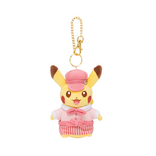 Pikachu Pink Plush Keychain (Pokemon Cafe)