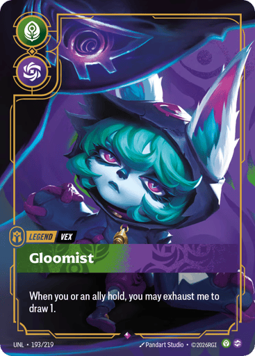 Rules
When you or an ally hold, you may exhaust me to draw 1.
Energy
-
Might
-
Domain
Calm
Rarity
Rare
Number
193/219
Artist
Pandart Studio
Expansion
Unleashed